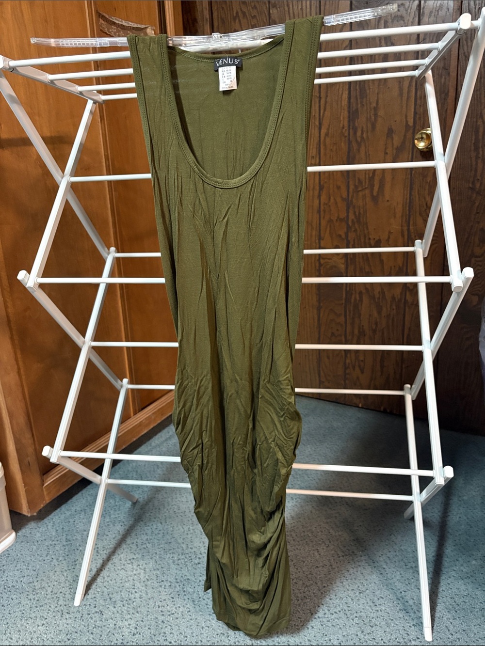 VENUS Olive Sleeveless Maxi Tank Dress